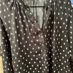 Maurices Black Floral Button-Up Top